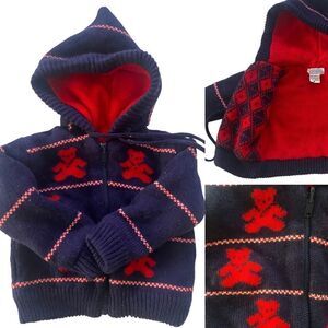 Carriage Boutique vintage Knit Zip Up Winter Holiday Sweater Baby 6-9 Months
